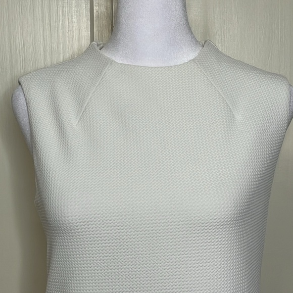 METAPHOR Women's White and Black Color Block Sleeveless Shift Dress Size 6 - Picture 2 of 8